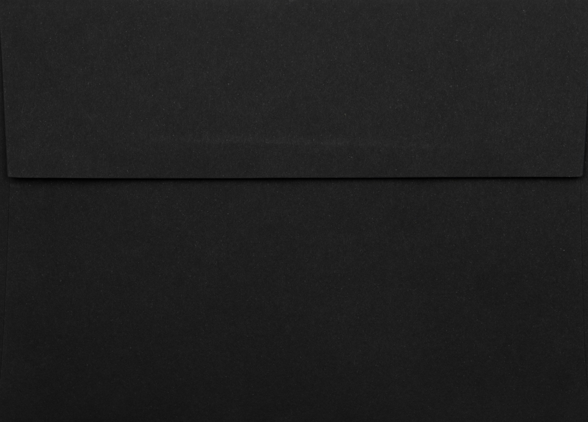 Smooth Midnight Black with Red Foil Lining 32lb A7 Invitation Envelopes (5 1/4 x 7 1/4) with Peel & Seal