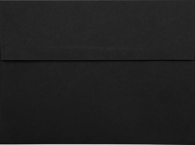 Smooth Midnight Black with Gold Foil Lining 32lb A7 Invitation Envelopes (5 1/4 x 7 1/4) with Peel & Seal