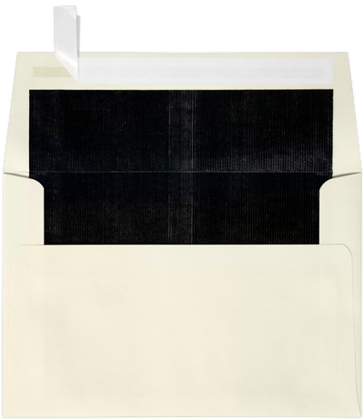 Natural with Black Foil Lining 28lb A4 Invitation Envelopes (4 1/4 x 6 1/4) with Peel & Seal