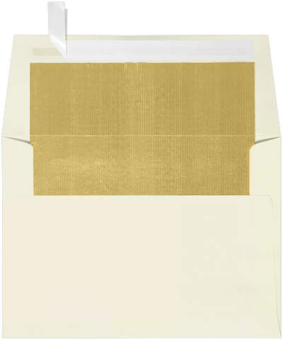 Natural with Gold Foil Lining 28lb A6 Invitation Envelopes (4 3/4 x 6 1/2) with Peel & Seal