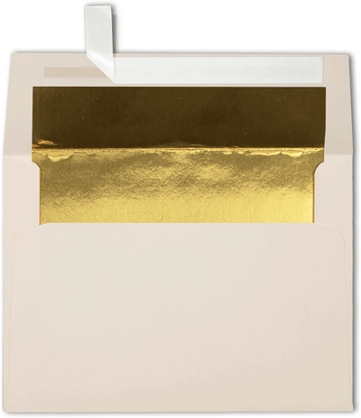 Natural with Gold Foil Lining 28lb A6 Invitation Envelopes (4 3/4 x 6 1/2) with Peel & Seal