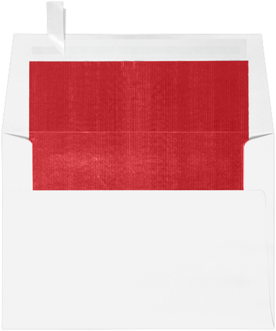 White with Red Foil Lining 24lb A6 Invitation Envelopes (4 3/4 x 6 1/2) with Peel & Seal