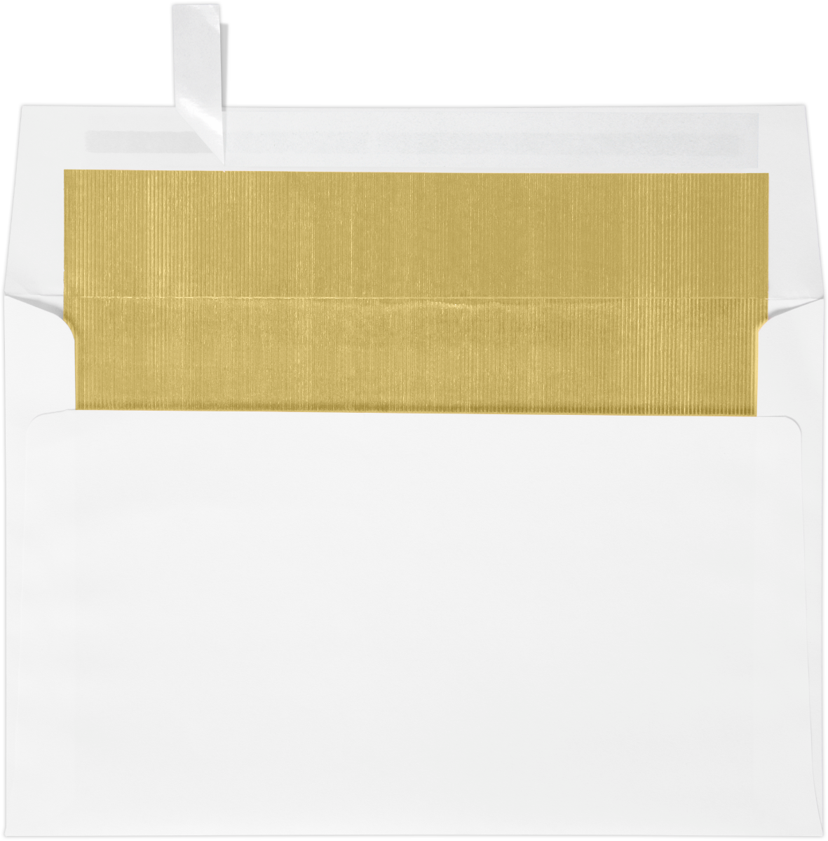 White with Gold Foil Lining 24lb A9 Invitation Envelopes (5 3/4 x 8 3/4) with Peel & Seal
