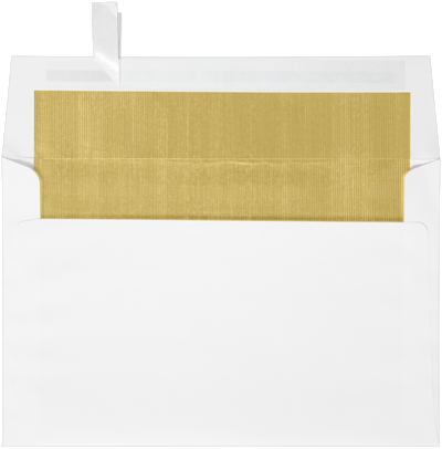 White with Gold Foil Lining 24lb A9 Invitation Envelopes (5 3/4 x 8 3/4) with Peel & Seal