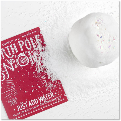 Red North Pole Snow Card