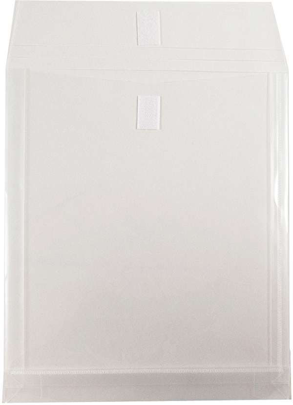 Clear Plastic Envelope w/ Hook & Loop - 9 3/4 x 11 3/4 - Envelopes