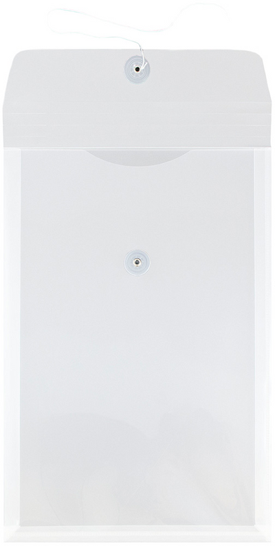 Clear Legal Open End Plastic Envelopes (9 3/4 x 14 1/2) with Button & String