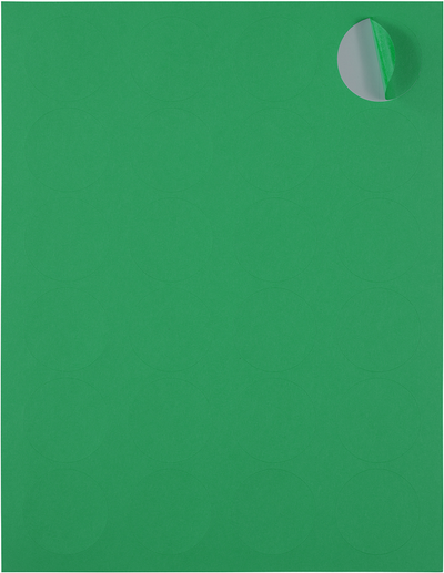 Green Medium 1 2/3 Inch Round Labels
