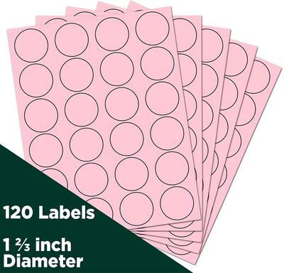 Baby Pink Medium 1 2/3 Inch Round Labels