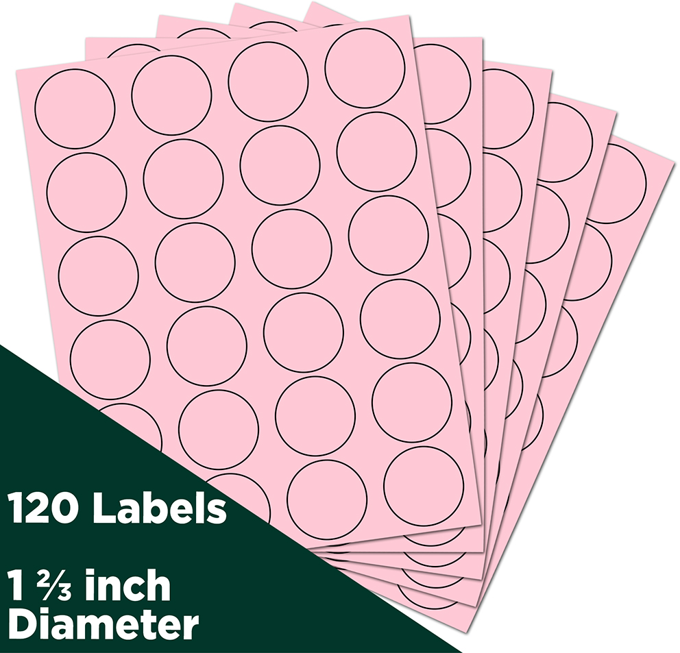 Baby Pink Medium 1 2/3 Inch Round Labels