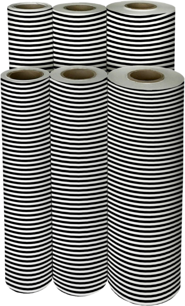 Black White Stripe Bulk Wrapping Paper (1666 Sq Ft)