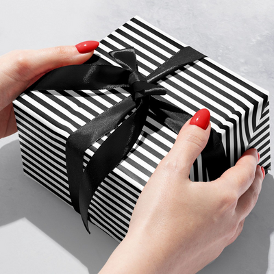 Black White Stripe Bulk Wrapping Paper (2082.5 Sq Ft)