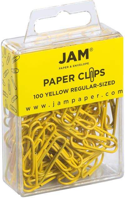 Yellow Standard Paper Clips - 100 Pack