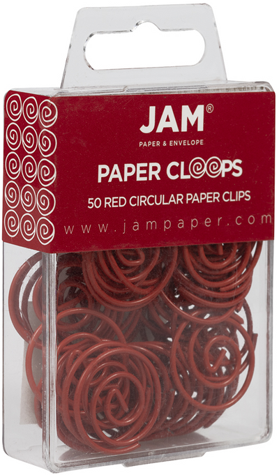 Red Circular "Cloops" Paper Clips - 50 Pack