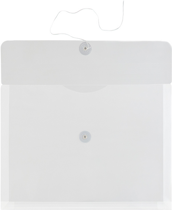 Clear Button & String Plastic Envelope - Letter Booklet 9 3/4x13 ...