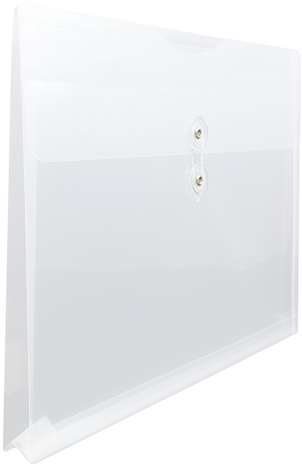 Clear Button & String Plastic Envelope - Letter Booklet 9 3/4x13 ...