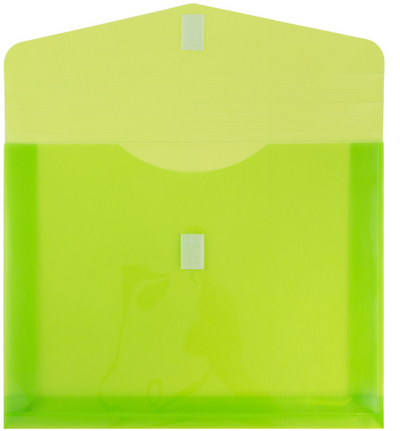 Assorted Letter Booklet with 2" Expansion Plastic Envelopes (9 3/4 x 13) with Hook and Loop Closure - 6 Pack