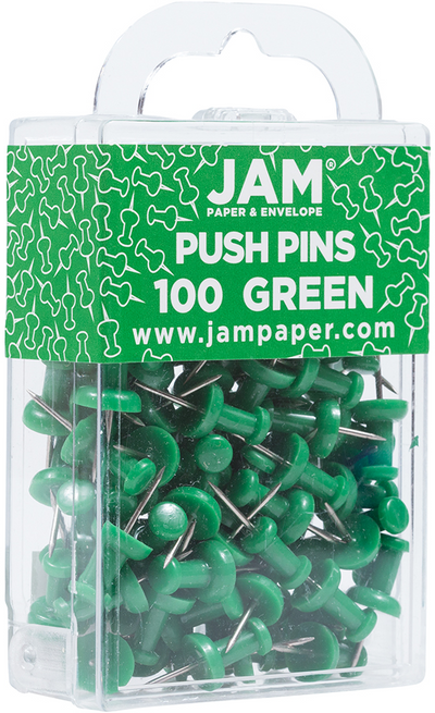 Green Pushpins - 100 Pack
