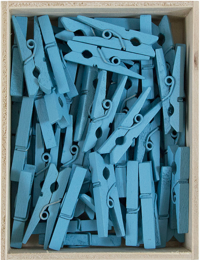 Blue Medium 1 1/8 Inch Wood Clips - 50 Pack