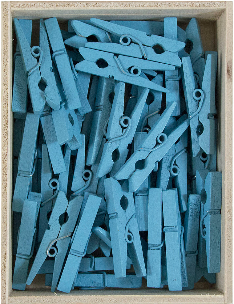 Blue Medium 1 1/8 Inch Wood Clips - 50 Pack