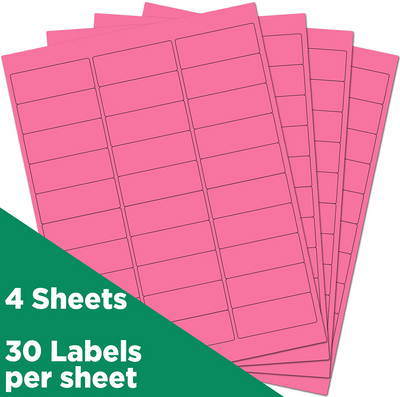 Ultra Pink 1 x 2 5/8 Return Address Labels