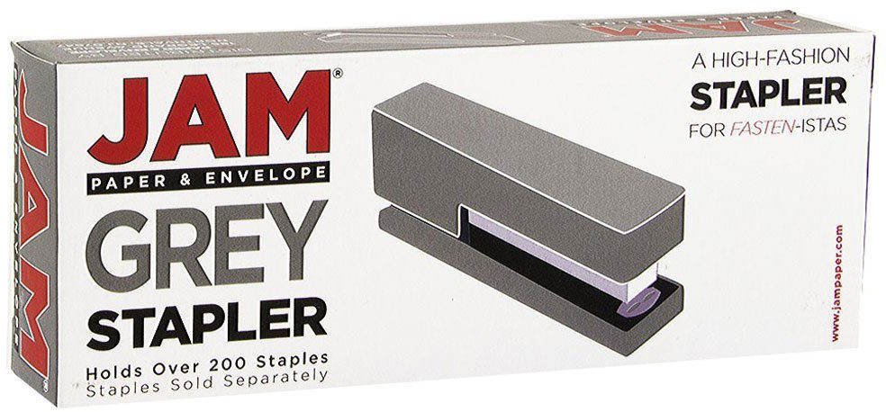 Gray Stapler and Dispenser Desk Set