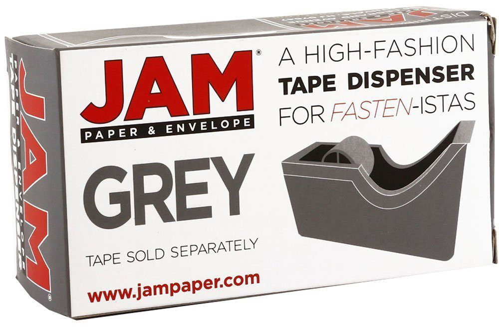 Gray Stapler and Dispenser Desk Set