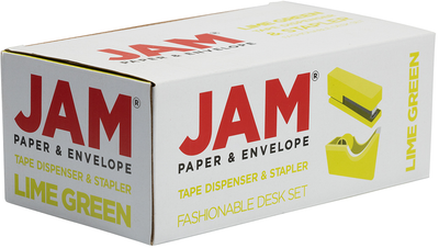Stapler and Tape Dispenser Desk Set - Lime Green