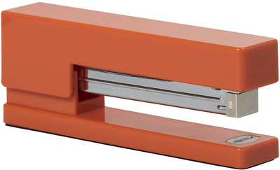 Orange Stapler and Tape Dispenser Desk Set