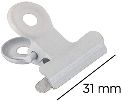 White Medium 31mm Bulldog Clips - 15 Pack