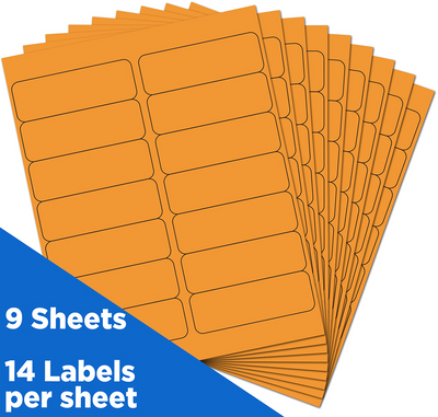 Neon Orange 1 1/3 x 4 Address Labels