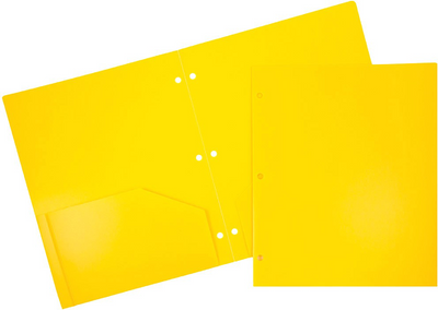 Assorted Fashion 9 1/2 x 11 1/2 Heavy Duty Plastic 3 Hole Punch Folders