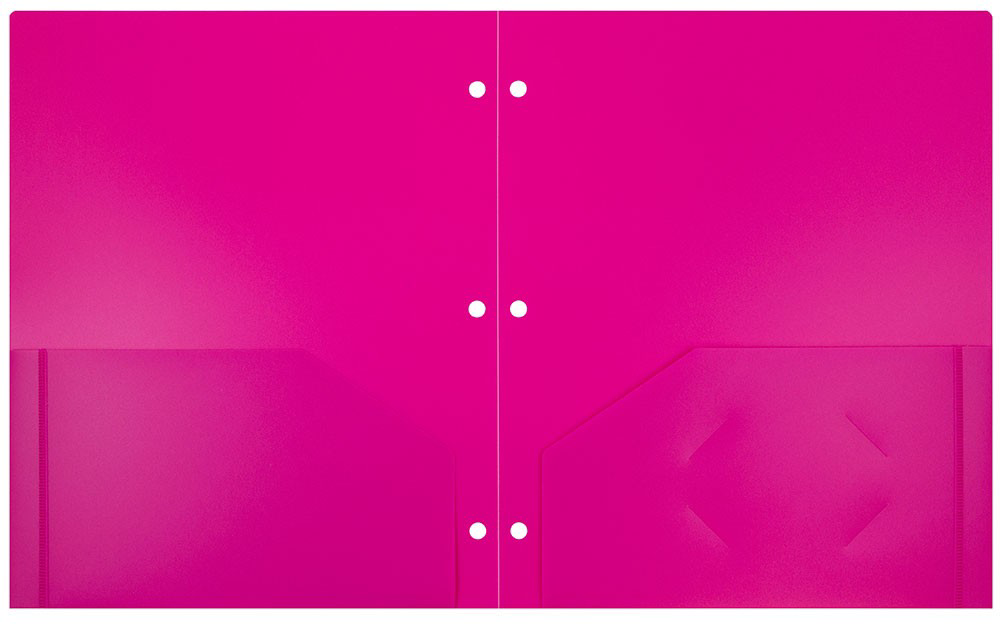 Assorted Fashion 9 1/2 x 11 1/2 Heavy Duty Plastic 3 Hole Punch Folders