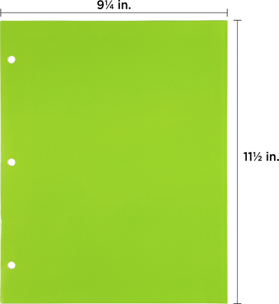 Assorted Fashion 9 x 12 Glossy 3 Hole Punch Folders - 6 Pack