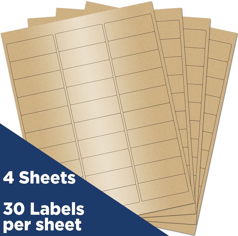 Gold Metallic 1 x 2 5/8 Return Address Labels