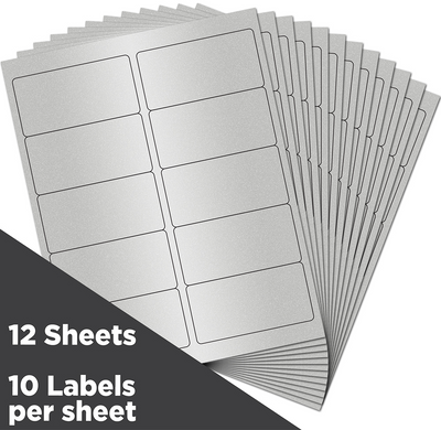 Silver Metallic 2 x 4 Address Labels