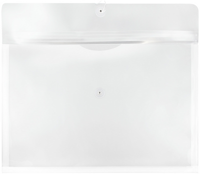 Clear 12 x 18 Booklet Plastic Envelopes with Button & String
