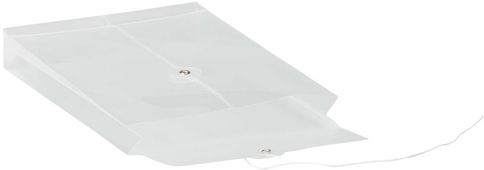 Clear 6 1/4 x 9 1/4 Open End Plastic Envelopes with Button & String