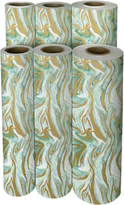 Marbleized Mint 30" x 208' Bulk Wrapping Paper (520 Sq Ft)