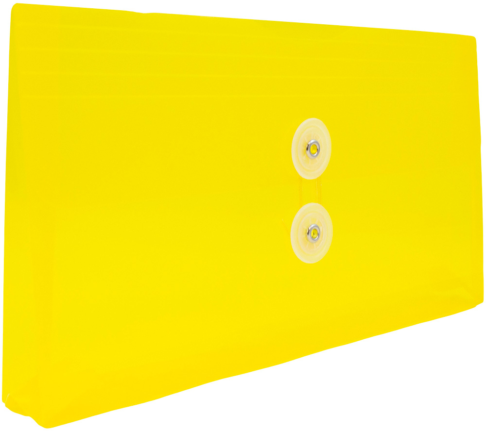 Yellow  #10 Business Plastic Envelopes (5 1/4 x 10) with Button & String