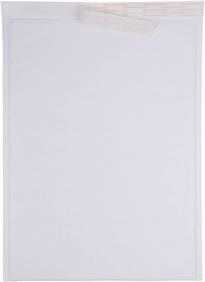 White Kraft 80lb 12 1/2 x 17 1/2 Bubble Mailer with Peel & Seal