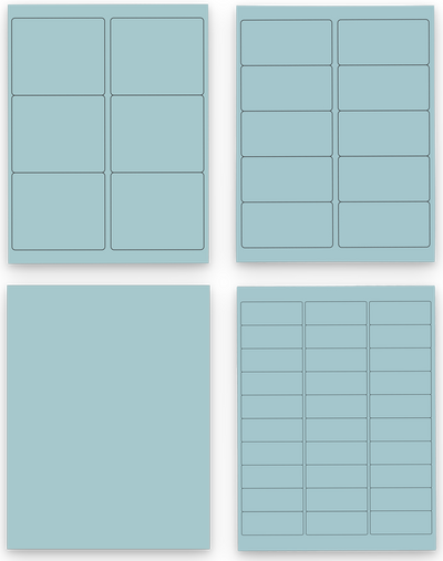 Baby Blue Assorted Size Labels Combo Set - 4 Packs (370 Total)