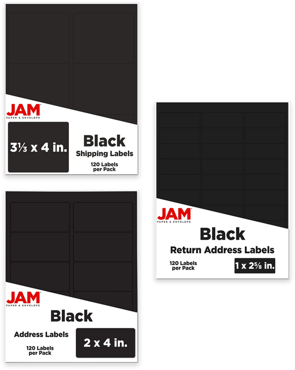 Envelopes.com Assorted Black Rectangle Labels | 4-Pack