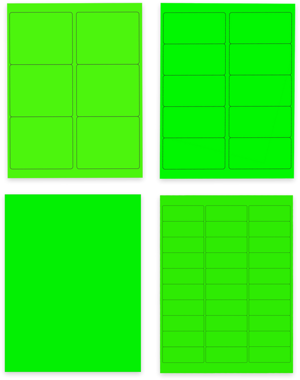 Envelopes.com Assorted Neon Green Rectangle Labels | 4-Pack