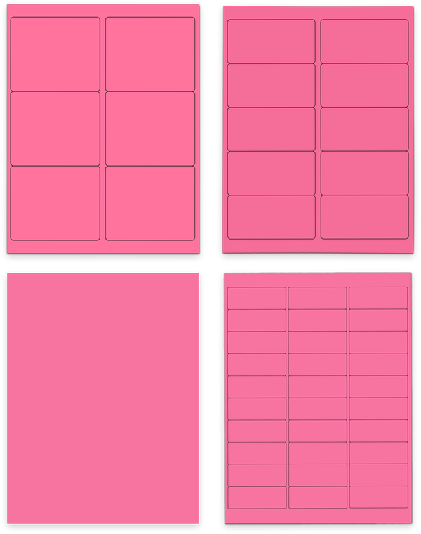 Envelopes.com Assorted Pink Rectangle Labels | 4-Pack