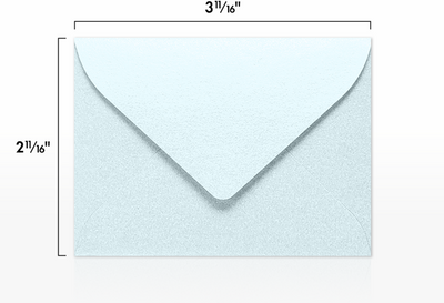 Aquamarine Blue Metallic 32lb #17 Mini Envelopes (2 11/16 x 3 11/16)