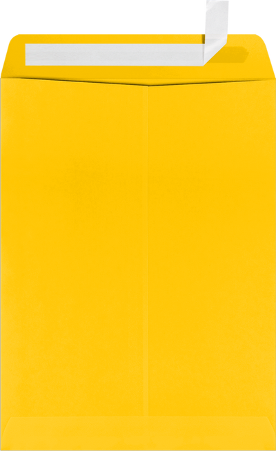 Sunflower Yellow 32lb 9 x 12 Open End Window Envelopes with Peel & Seal