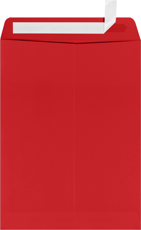 9x12 Red Open End Window Envelope w/ Peel & Seal - Lux 1590-18 - Envelopes