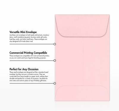 Baby Candy Pink 32lb #1 Coin Envelopes (2 1/4 x 3 1/2)