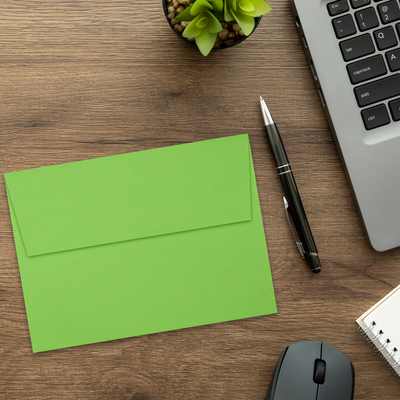 Lime Green 32lb A6 Invitation Envelopes (4 3/4 x 6 1/2) with Peel & Seal